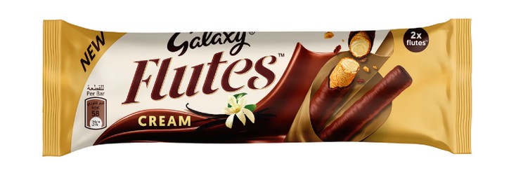 Galaxy Flutes Milk Chocolate Coated Wafer Rolls Filled with Vanilla Cream 22.5 gr