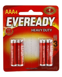 Eveready AAA4 Heavy Duty Batteries 4 per pack