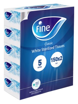 Fine Classic Facial Tissues 2ply 5 x 150 tissues