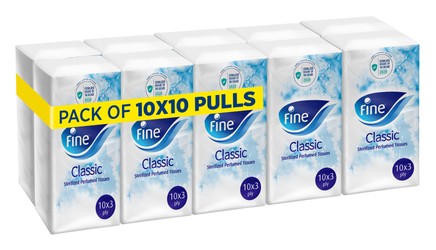 Fine Classic Sterilized Perfumed Pocket Tissues 3ply 10 x 10 tissues