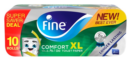 Fine Comfort XL Toilet Rolls 2ply (Super Saver) 10 x 250 tissues