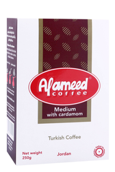 Al Ameed Coffee Jordanian Turkish Cardamom Ground Coffee Medium Roast 250 gr