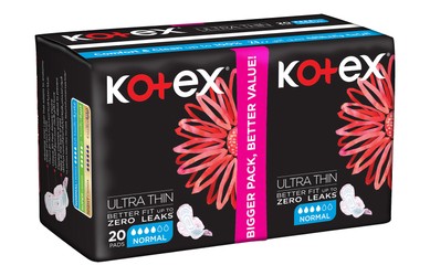 Kotex Ultra Thin Pads Normal with Wings (Value Pack) 20 per pack