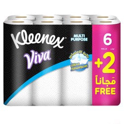 Kleenex Viva Kitchen Towel Rolls (6+2 Free) 8 x 40 tissues