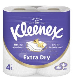 Kleenex Extra Dry Toilet Rolls 3ply 4 x 160 tissues