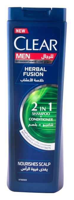 Clear Men Herbal Fusion 2in1 Anti-Dandruff Shampoo & Conditioner with Ginseng & Juniper Extracts 400 ml