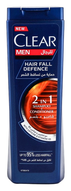 Clear Men Anti-Dandruff Hair Fall Defense Shampoo with Coffee Seeds Extract 400 ml