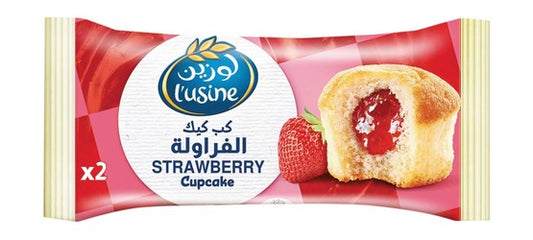 L usine Soft Cupcakes Filled with Strawberry Cream (2 Pieces) 60 gr