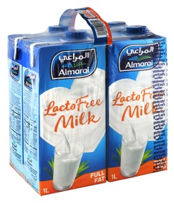 Almarai Long Life Full Fat Milk - lactose free 4 x 1 L