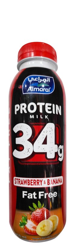 Almarai Fresh 34g Protein Strawberry & Banana Milk - fat free 400 ml