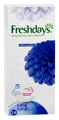 Freshdays Natural Cotton Feel Long Pantyliners 24 per pack