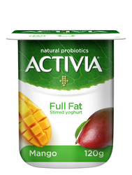 Activia Full Fat Mango Stirred Yogurt 120 gr