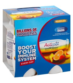 Actimel Multifruit Drinking Yogurt with Vitamin B6 & D 4 x 93 ml