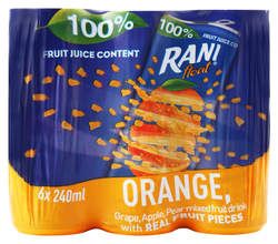 Rani Long Life Orange Float Drink with Real Fruit Pieces 6 x 240 ml