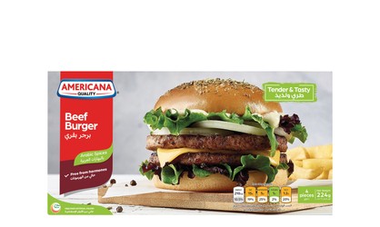 Americana Frozen Beef Burgers with Arabic Spices (4 Pieces) - artificial colors free  no added hormones 224 gr