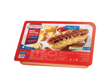 Americana Frozen Beef Hot Dogs (5 Pieces) - no added hormones  artificial colors free 450 gr