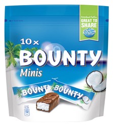 Bounty Minis Milk Chocolate Bars Filled with Coconut (10 Pieces) 285 gr