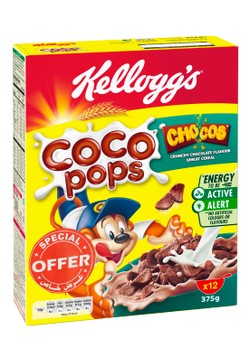 Kellogg s Coco Pops Chocos Wheat Cereal - artificial colors free  artificial flavors free 375 gr