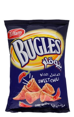 Tiffany Bugles Sweet Chili Corn Snacks 75 gr