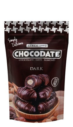 Chocodate Dark Chocolate Coated Dates Filled with Almond - gluten free 90 gr