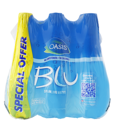 Oasis Blu Sparkling Water (6x500ml) (Special Offer) - sugar free  sweeteners free  calories free 6 x 500 ml