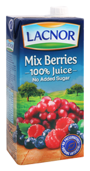 Lacnor Long Life Mixed Berries Juice - no added sugar  preservatives free  artificial colors free 1 L