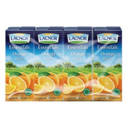 Lacnor Essentials Long Life Orange Juice - artificial colors free  preservatives free  no added sugar 8 x 180 ml