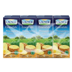 Lacnor Essentials Long Life Pineapple Juice - no added sugar  artificial colors free  preservatives free 8 x 180 ml