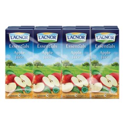 Lacnor Essentials Long Life Apple Juice - artificial colors free  preservatives free  no added sugar 8 x 180 ml