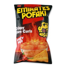 Emirates Pofaki Spicy Hot Corn Curls 80 gr