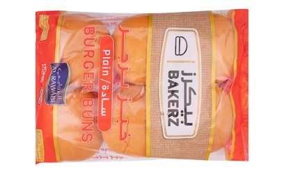 Bakerz Freshly Baked Plain Burger Buns (6 Pieces) 402 gr