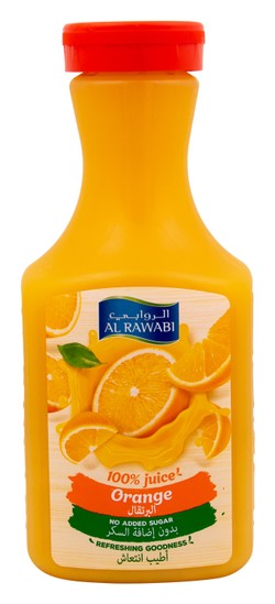 Al Rawabi Long Life Orange Juice - no added sugar 1.5 L