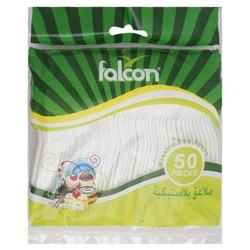 Falcon White Plastic Disposable Teaspoons 50 per pack