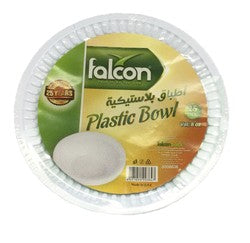 Falcon White 8oz Disposable Plastic Bowls 25 per pack