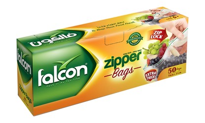 Falcon Biodegradable Zipper Bags (18x21cm) 50 per pack