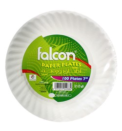 Одноразовые бумажные тарелки Falcon White размером 7 дюймов, 100 шт. в упаковке