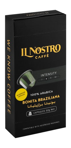 Il Nostro Caffe Bonita Braziliana Arabica Coffee Capsules - Intensity 8 10 capsules