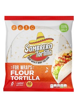 Sombrero Large 10 Inch Tortilla Wraps (6 Pieces) 360 gr