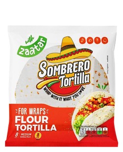 Sombrero Medium 8 Inch Tortilla Wraps with Zaatar (8 Pieces) 340 gr