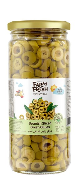 Farm Fresh Sliced Spanish Green Olives 230 gr