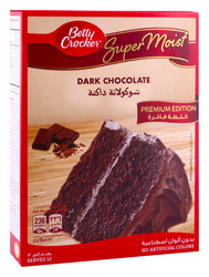 Betty Crocker Super Moist Premium Edition Dark Chocolate Cake (Serves up to 12 People) - artificial colors free 510 gr