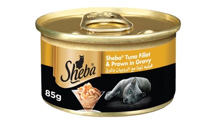 Sheba Wet Cat Food with Tuna Fillet & Prawn in Gravy 85 gr