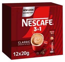 Nescafé 3in1 Classic Instant Coffee Sticks 12 x 20 gr