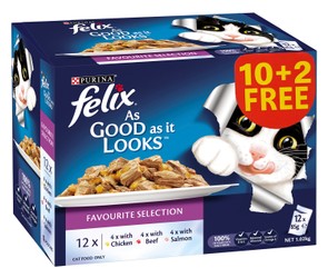 Purina Felix As Good As It Looks Favorite Selection Wet Cat Food in Jelly 12 x 85 gr