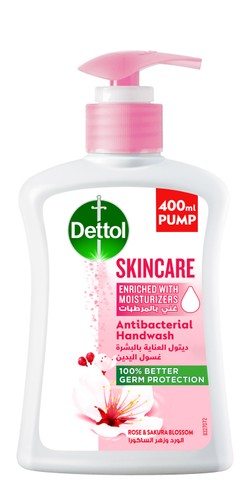 Dettol Skincare Antibacterial & Moisturizing Liquid Hand Wash Rose & Sakura Blossom Scent 400 ml