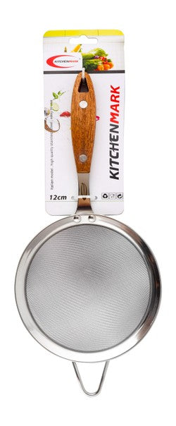 Kitchen Mark 12cm Stainless Steel Strainer with Wooden Handle 1 pcs