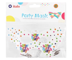 Italo White Happy Birthday Party Masks 5 per pack