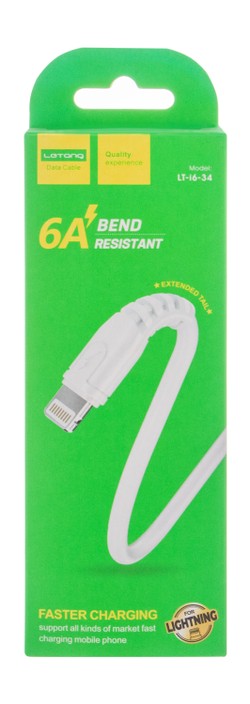 Letang Bend Resistant Fast Charging Lightning Cable - White 1 pcs