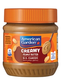 American Garden Creamy Peanut Butter - vegan  artificial colors free  artificial flavors free 340 gr