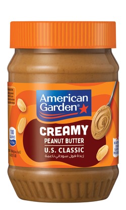 American Garden Creamy Peanut Butter - vegan  gluten free  artificial colors free 454 gr